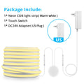 Novel Solid COB Neon Strip Light 2m-10m 24V Waterproof Pure Silicone Gel Tube Dimmable Touch Control Sensor Switch No Flicker