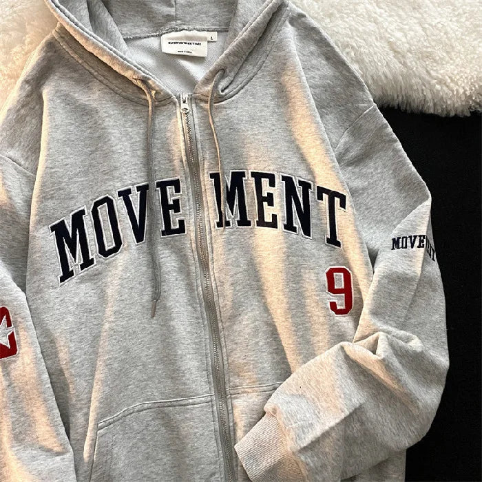 1Hoodies Women Retro Harajuku Hip Hop Jacket High Street Zip Up Hoodie Casual Loose Sweatshirt Clothes Y2K Tops oversized hoodie