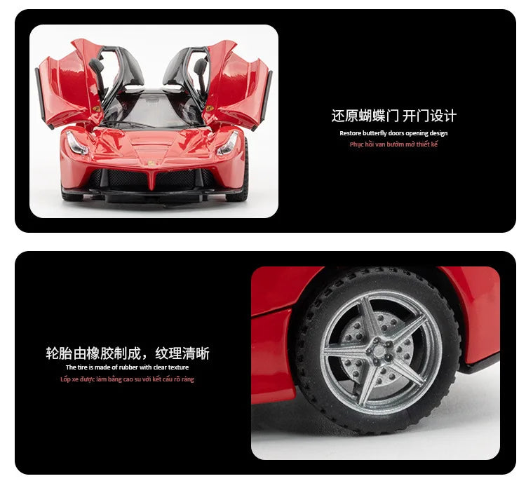 1:32 Scale Lafe Alloy Sports Car Model Diecasts Metal Toy Vehicles Car Model Simulation Sound and Light Kids Gifts