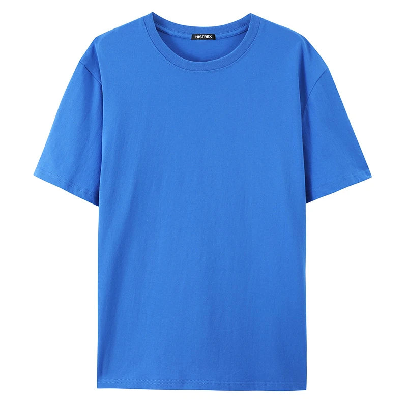 100% Cotton T shirt For Men Women,Short Sleeve Summer Plain Tops,Solid Casual Loose Tee Shirts,High Quality Clothing,7oz 200gsm