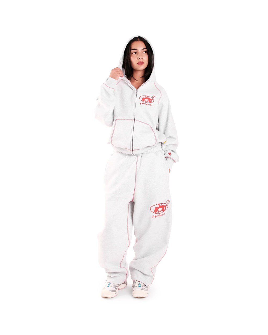 American Gray Retro Personalized Embroidery Fashion Sportswear For Men And Women Casual Loose Streetwear Hip-Hop Jogger Sets