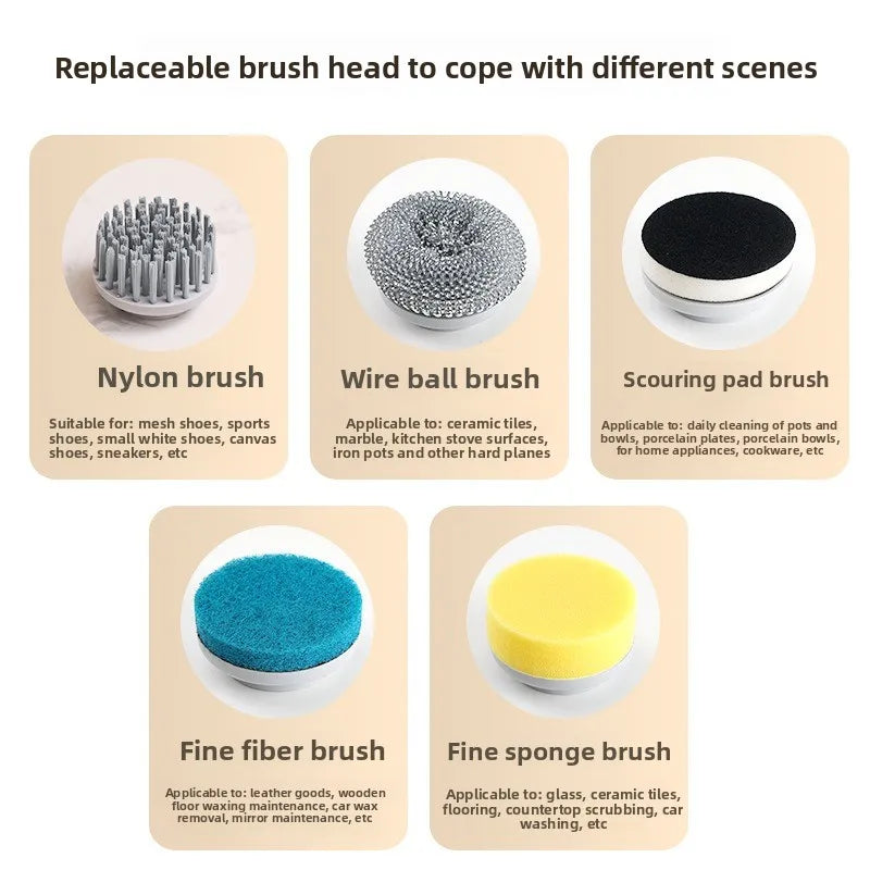 Multifunctional Electric Cleaning Brush Wireless Household Washing Pot Dishwashing Shoe Artifact Bathroom Electric CleaningBrush