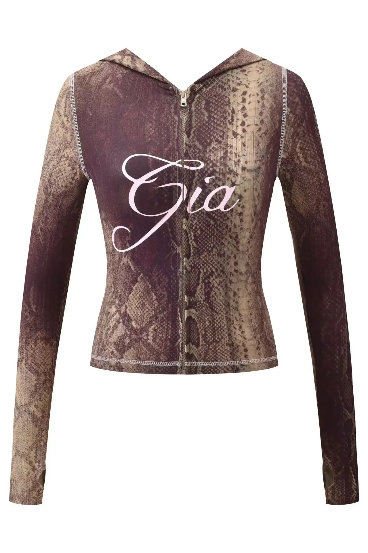 GIA New Stylish Coffee-Colored Velvet Zip-Up Hooded Jacket & Relaxed Slim-Fit Pants Comfortable Minimalist Set