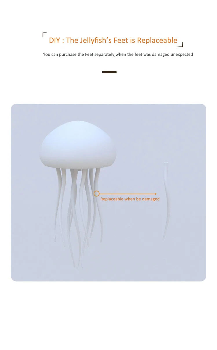 Jellyfish Pendant Lightings Voice Control Type-C Charging Creative Jellyfish Light Flexible Tentacles for Holiday Children Gifts