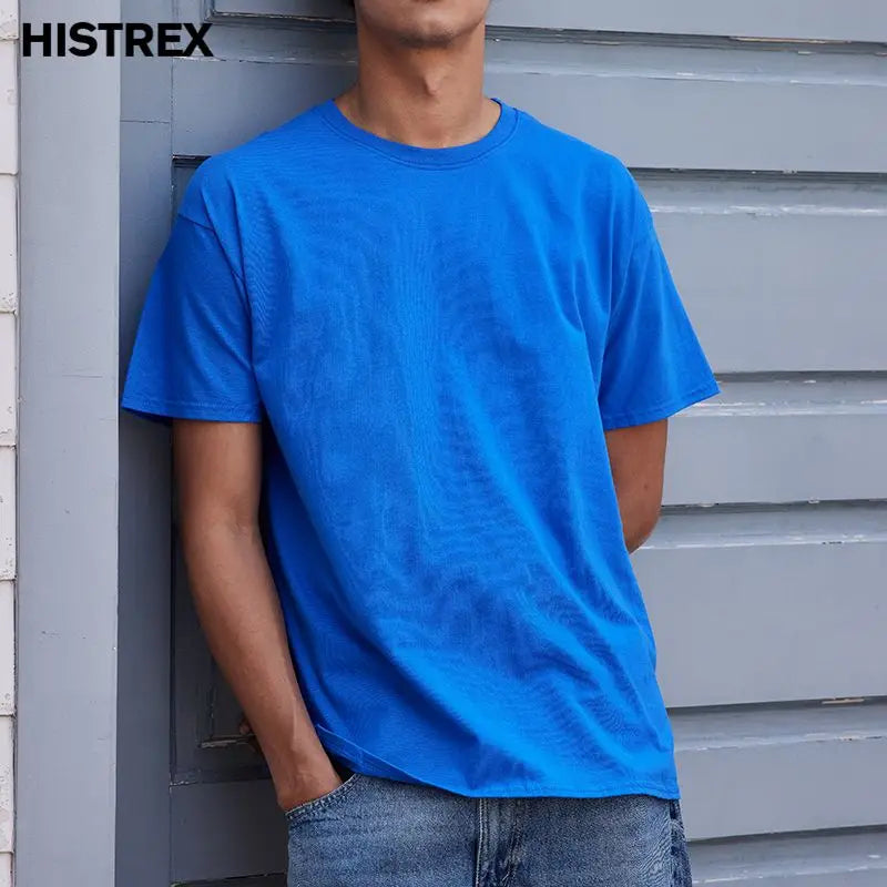 100% Cotton T shirt For Men Women,Short Sleeve Summer Plain Tops,Solid Casual Loose Tee Shirts,High Quality Clothing,7oz 200gsm