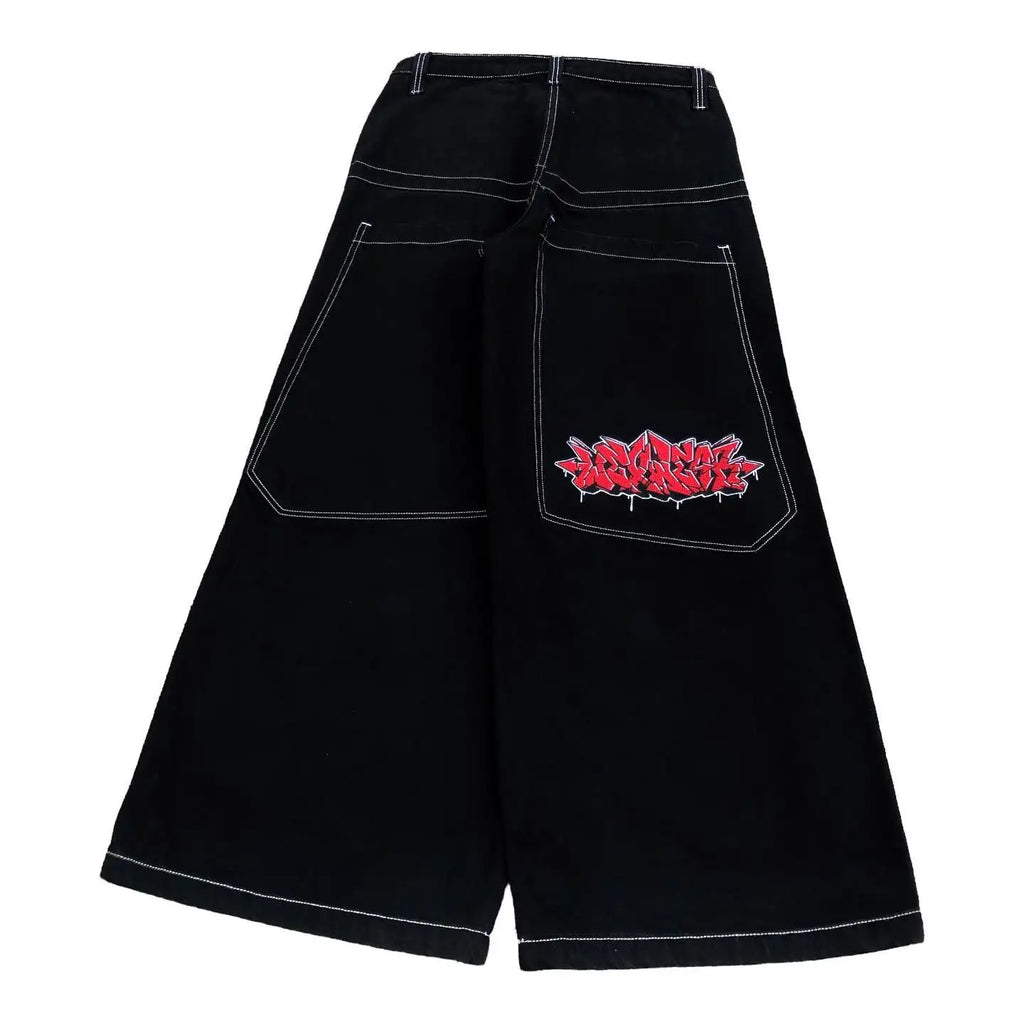 vintage 2000S American Hip-hop Punk Rock Fashion Versatile Jeans Men Harajuku Y2K Casual Gothic Straight Wide-leg Pants Women