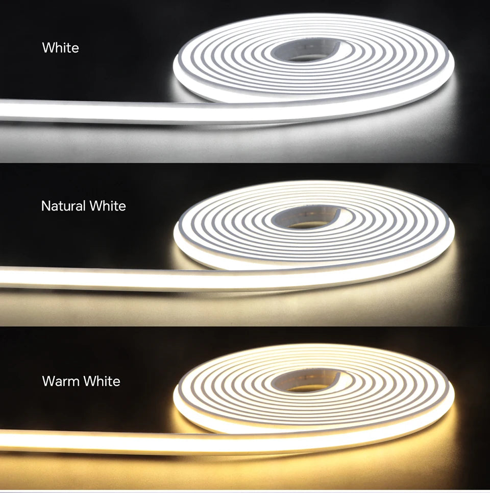 Novel Solid COB Neon Strip Light 2m-10m 24V Waterproof Pure Silicone Gel Tube Dimmable Touch Control Sensor Switch No Flicker