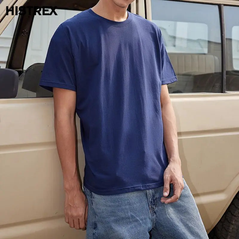 100% Cotton T shirt For Men Women,Short Sleeve Summer Plain Tops,Solid Casual Loose Tee Shirts,High Quality Clothing,7oz 200gsm