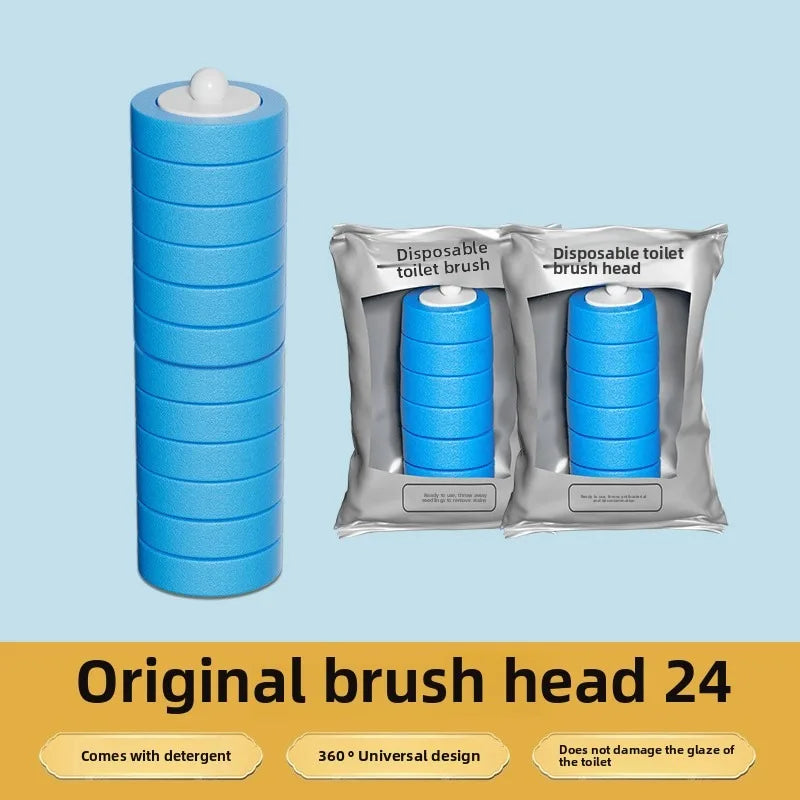 Disposable Toilet Brush with Replaceable Heads - Wall - Mounted No Drill, Perfect for Bathroom & Home Use!