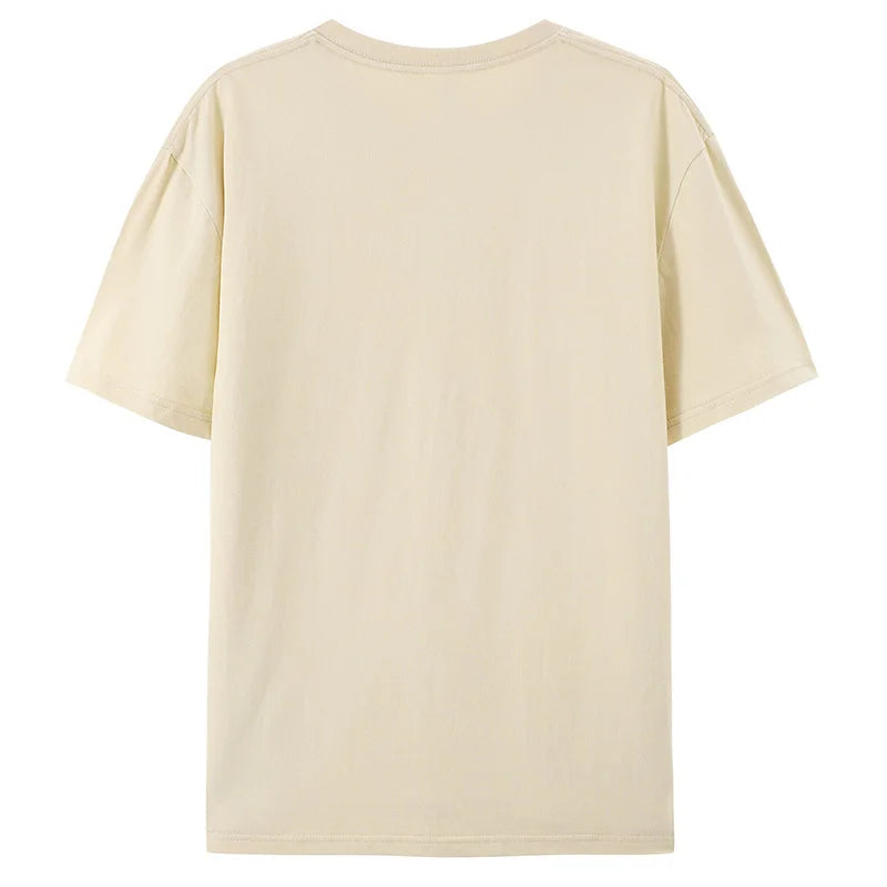 100% Cotton T shirt For Men Women,Short Sleeve Summer Plain Tops,Solid Casual Loose Tee Shirts,High Quality Clothing,7oz 200gsm