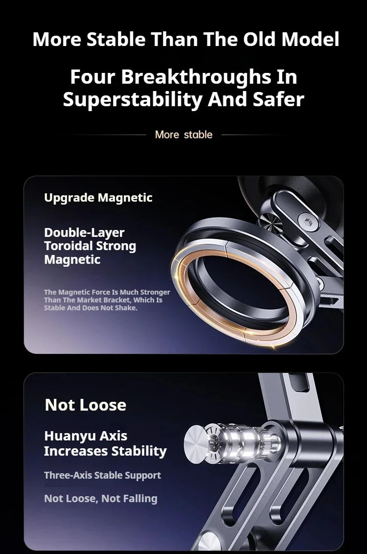X53 Magnetic Phone Holder Rotating Folding Vacuum Suction Mag Stand For Car Navigation Gym Kitchen Streaming Bracket