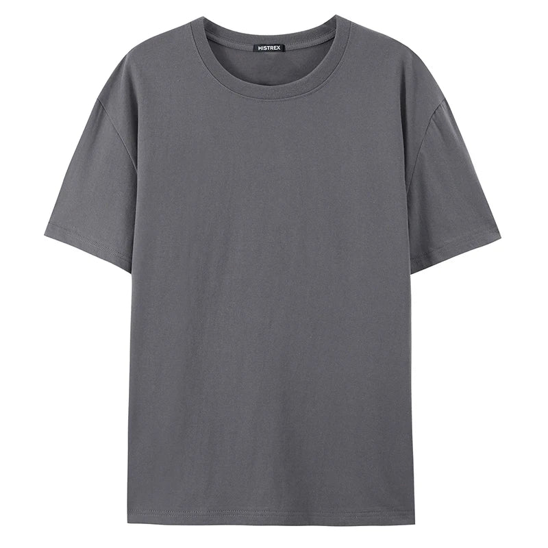 100% Cotton T shirt For Men Women,Short Sleeve Summer Plain Tops,Solid Casual Loose Tee Shirts,High Quality Clothing,7oz 200gsm