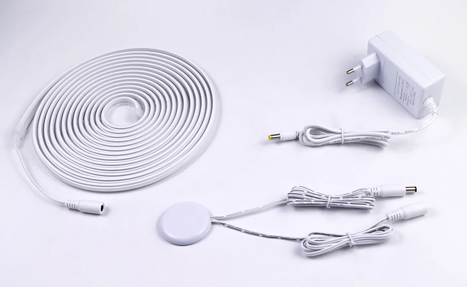 Novel Solid COB Neon Strip Light 2m-10m 24V Waterproof Pure Silicone Gel Tube Dimmable Touch Control Sensor Switch No Flicker