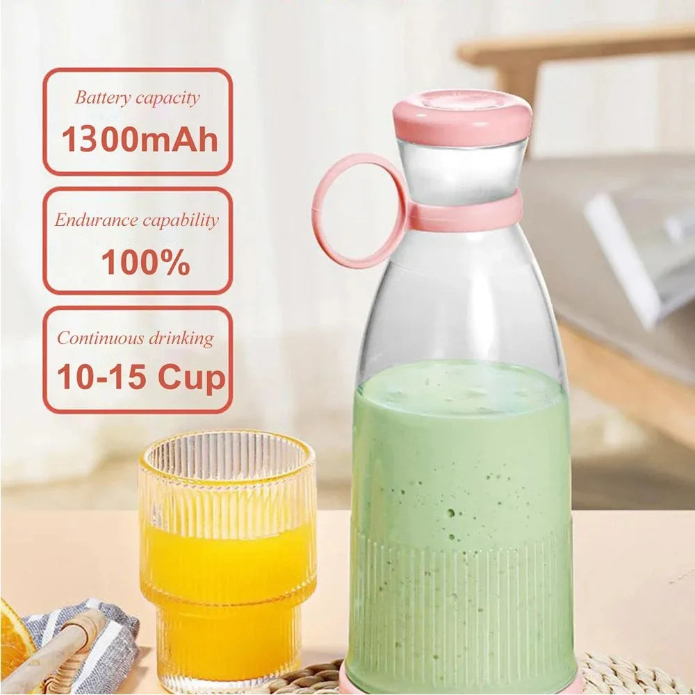 Portable Blender Electric Fruit Blender Durable Smoothies and Milkshakes Maker Rechargeable for Outdoors Camping Traveling