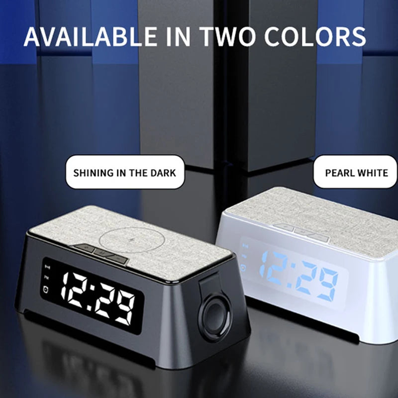 4 in 1 Wireless Charger Dock For iPhone 16 15 14Pro Apple Watch S9 8 7 15W Fast Charging Station Desktop LED Digital Alarm Clock