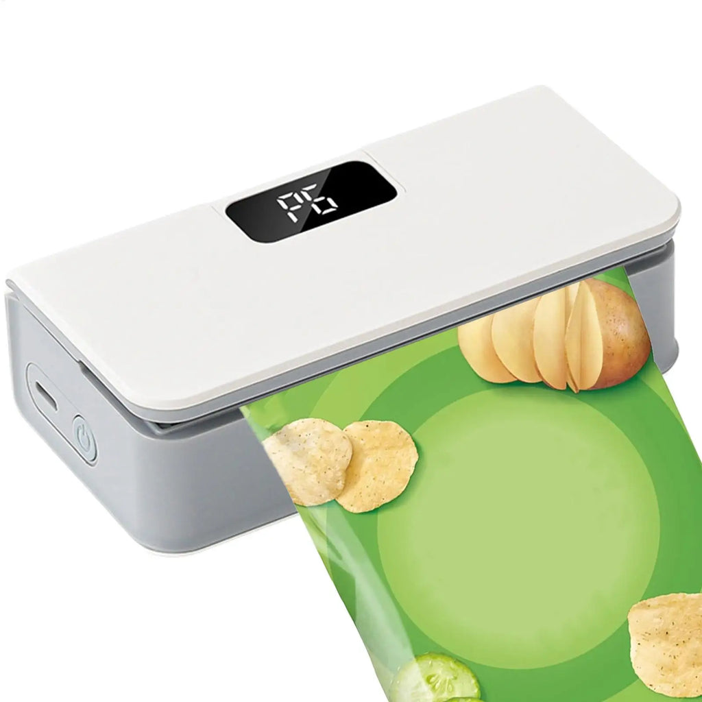 Rechargeable Bag Sealer Magnetic Chip Bag Sealer with Cutter Adjustable Temperature for Food Storage Snacks Sealing Machine