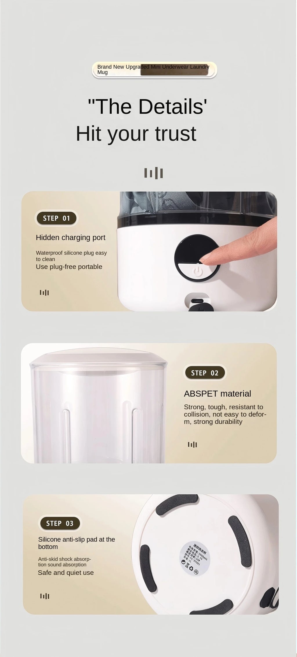 A White 2L Mini Washing Machine, 2000Mah, Fully Automatic Portable Turbine Led Washing Cup and Compact for Children's Clothing, Underwear, Panties, and Socks