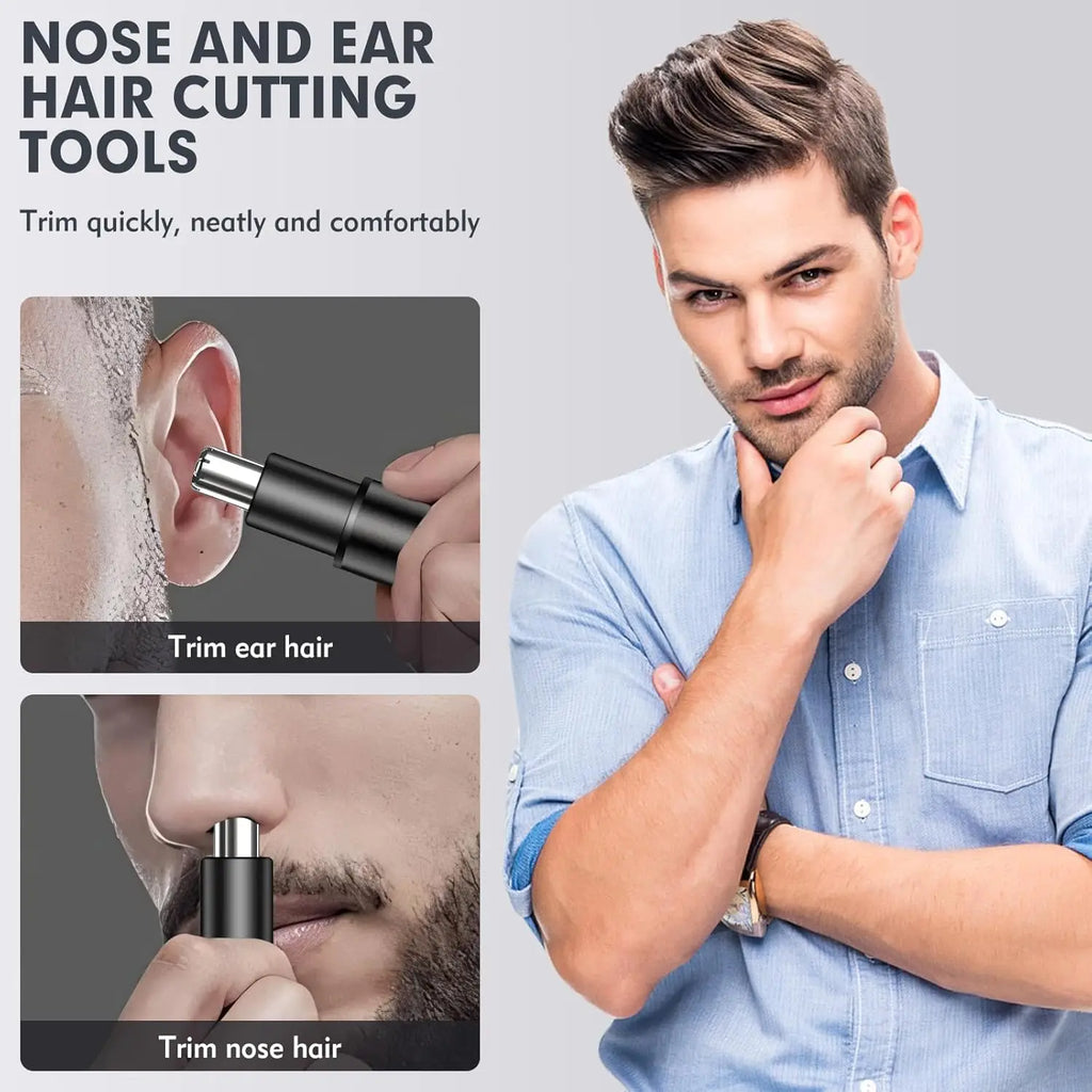 Rechargeable Ear and Nose Hair Trimmer - 2026 Professional Painless Eyebrow and Facial Hair Trimmer with IPX7 Waterproof for Eas