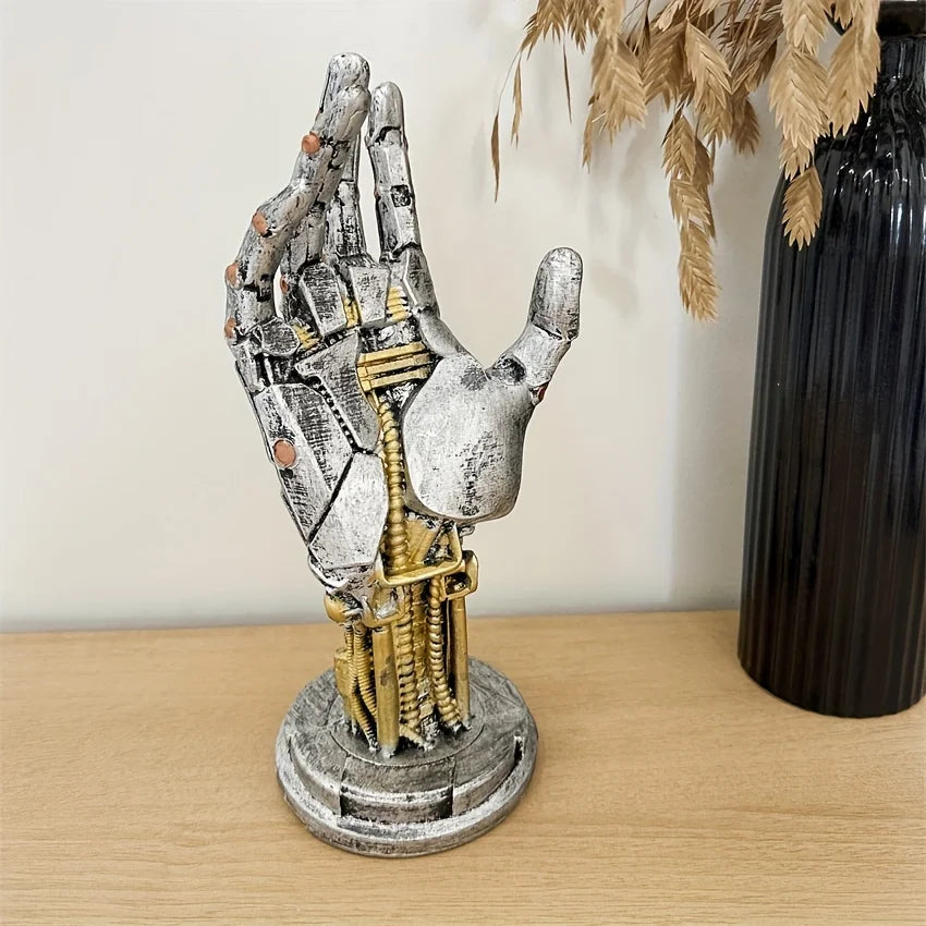 Cyberpunk 3D Gamepad Holder - Robotic Hand Storage Box for Controller Phone Keys, Sci-Fi Desk Organizer Cool Tech Gift