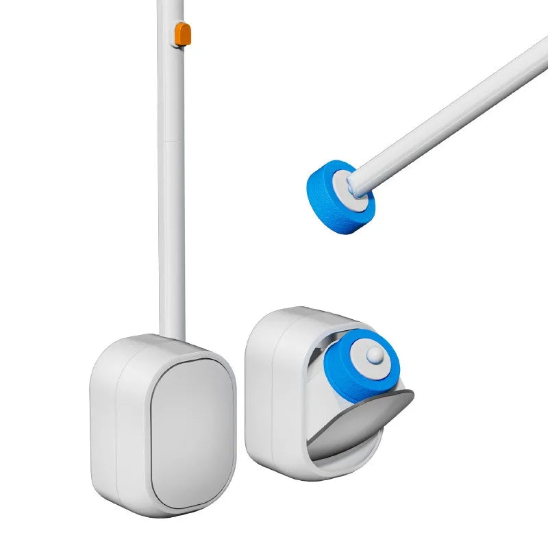 Disposable Toilet Brush with Replaceable Heads - Wall - Mounted No Drill, Perfect for Bathroom & Home Use!