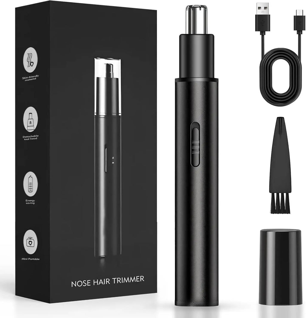 Rechargeable Ear and Nose Hair Trimmer - 2026 Professional Painless Eyebrow and Facial Hair Trimmer with IPX7 Waterproof for Eas