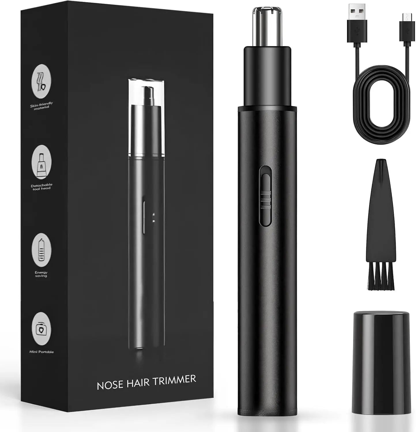 Rechargeable Ear and Nose Hair Trimmer - 2026 Professional Painless Eyebrow and Facial Hair Trimmer with IPX7 Waterproof for Eas