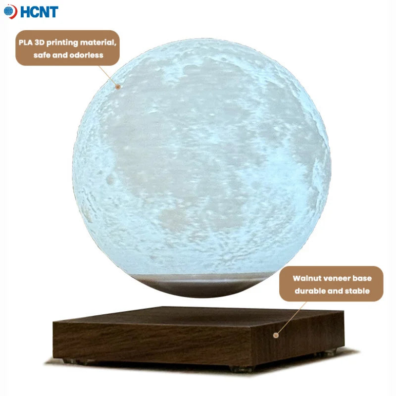 Levitating Moon Lamp Magnetic Floating Moon Lamp Spinning Luna Night Light with 3 Color Modes for Home Office Desk Decor Bedroom