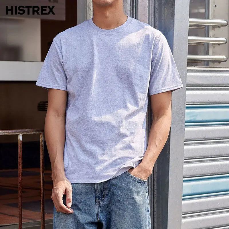 100% Cotton T shirt For Men Women,Short Sleeve Summer Plain Tops,Solid Casual Loose Tee Shirts,High Quality Clothing,7oz 200gsm