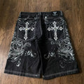 Y2K New Popular Denim Shorts Patch Vintage Shorts Men Women Street Hip Hop Fashion Harajuku Punk Loose High Waist Wide Leg Pants