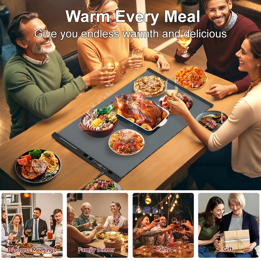 Food Warmer Electric Food Warmer Plate Electric Warming Tray for Food Fast Heating Food Warming Pad Foldable Food Warming Mat