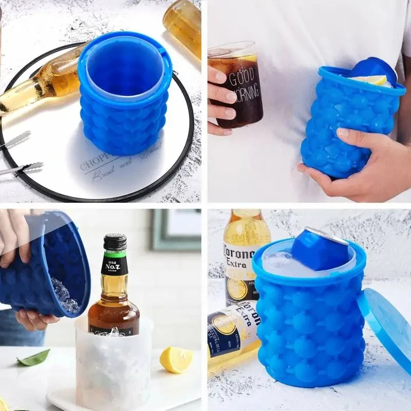 1/3pcs Silicone Bucket Ice Cube Maker Easy Freezing & Serving Perfect for Bars Clubs Essential Tool Drinkware Kitchen Accessorie