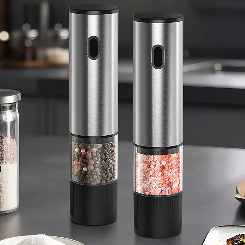Electric Salt and Pepper Grinder Automatic Rechargeable Pepper Mill Shakers External Adjustable Coarseness Kitchen Appliances