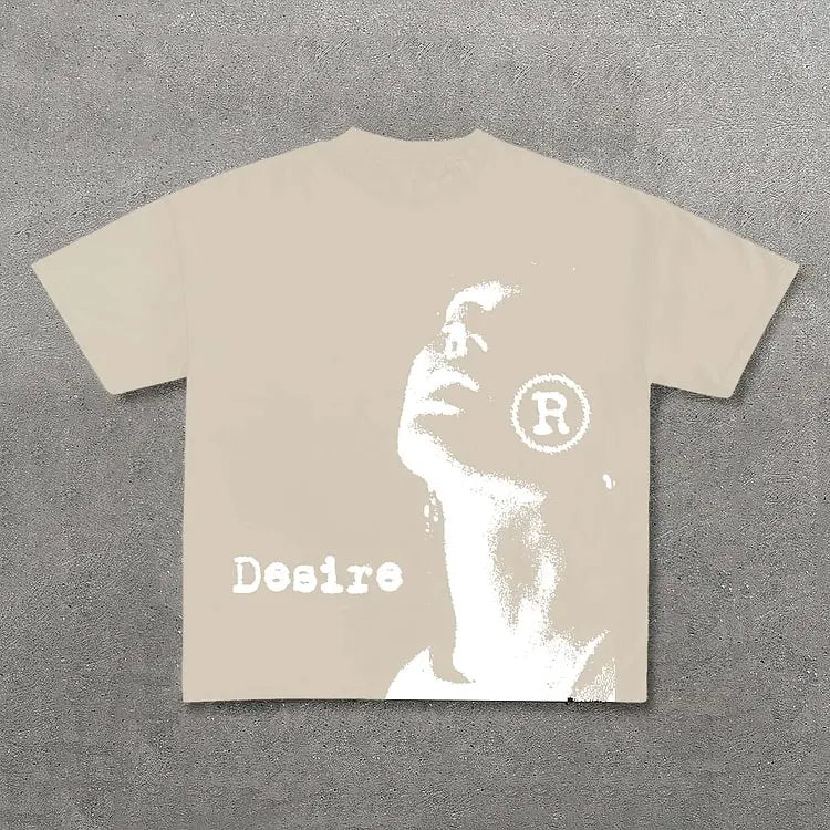 2026 Retro Style Printing Pure Cotton T-shirt Men Y2K Summer Short Sleeve Retro Loose T-shirt Street Wind Girl Blouse