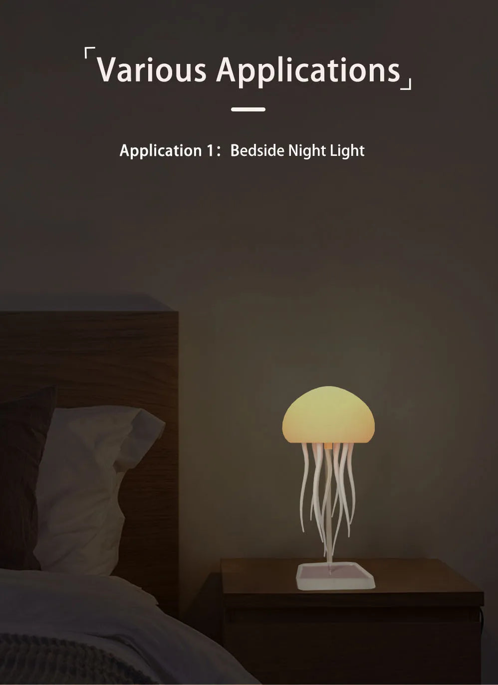 Jellyfish Pendant Lightings Voice Control Type-C Charging Creative Jellyfish Light Flexible Tentacles for Holiday Children Gifts