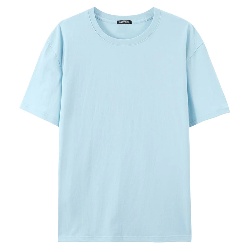 100% Cotton T shirt For Men Women,Short Sleeve Summer Plain Tops,Solid Casual Loose Tee Shirts,High Quality Clothing,7oz 200gsm