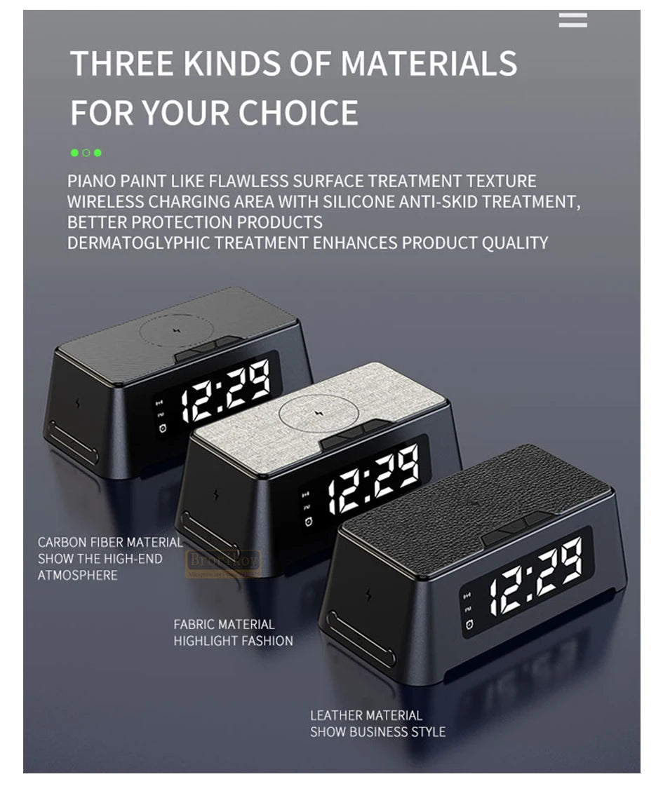 4 in 1 Wireless Charger Dock For iPhone 16 15 14Pro Apple Watch S9 8 7 15W Fast Charging Station Desktop LED Digital Alarm Clock