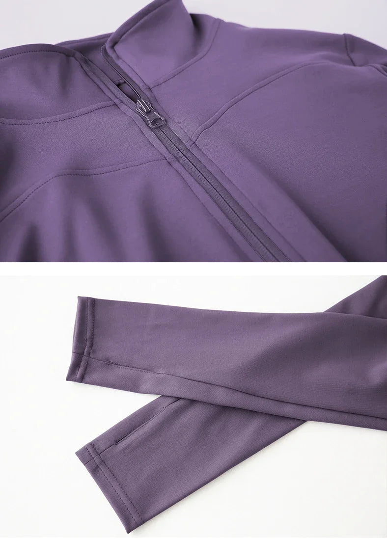 Jackets for Women Fit Coat Women Women Jacket Zippers Casual Wear Long Sleeve Tight Yoga Clothing Slimming Yoga Sports Jacket