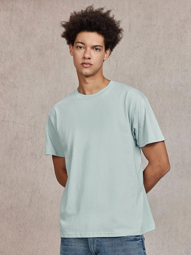 100% Cotton T shirt For Men Women,Short Sleeve Summer Plain Tops,Solid Casual Loose Tee Shirts,High Quality Clothing,7oz 200gsm