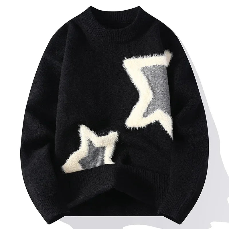 Men Streetwear O-neck Knitted Pullovers Outwear Casual Sweaters New Fashion Man Loose Sweaters Male Pullovers Winter Clothing 4X