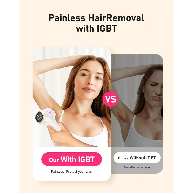 Laser Hair Removal 999999+ Fast flashes 3 In 1 IPL At Home Hair Remover Machine for Women Men Permanent Epilator on Face Body