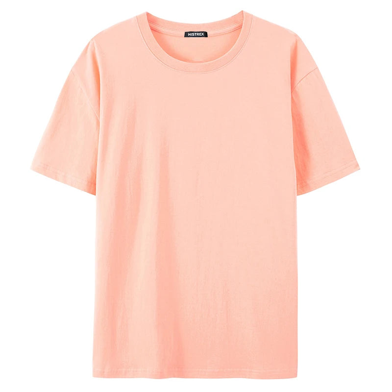 100% Cotton T shirt For Men Women,Short Sleeve Summer Plain Tops,Solid Casual Loose Tee Shirts,High Quality Clothing,7oz 200gsm