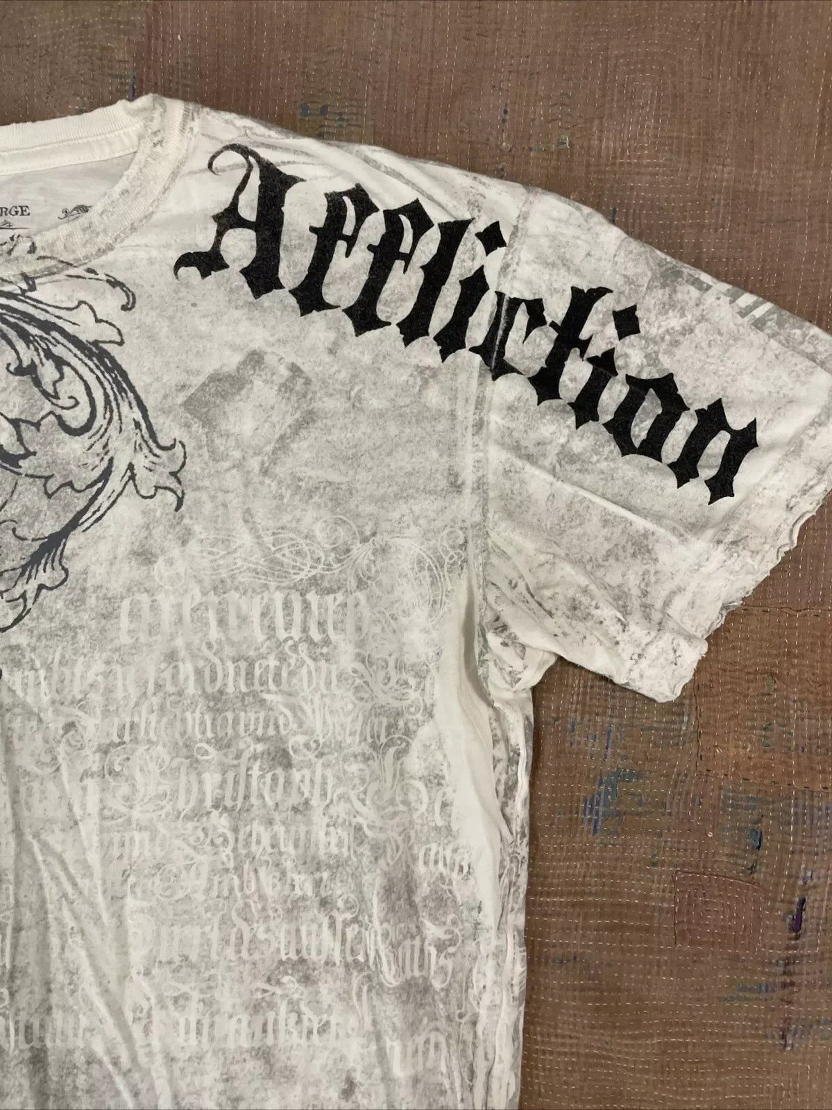 2000s Affliction Graphic T-Shirt Women's Large Grunge Wings New Fashion Style Couple Tops Pure Cotton Street Boxing Shirt