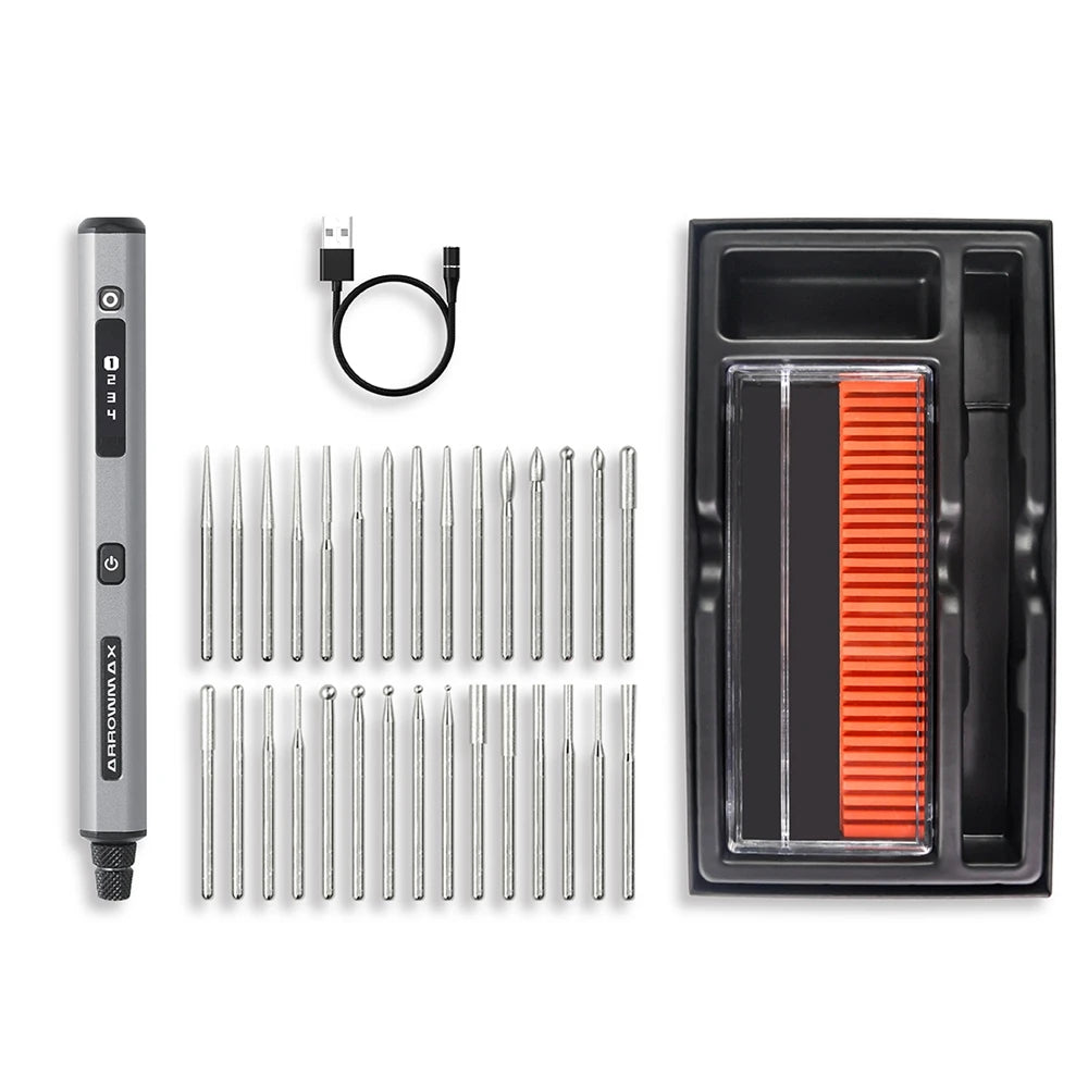 ARROWMAX Engraving Pen Electric Cordless Rotary Tool Kit Mini Grinder with 30 Bits for Metal Wood Plastics Glass Carving New