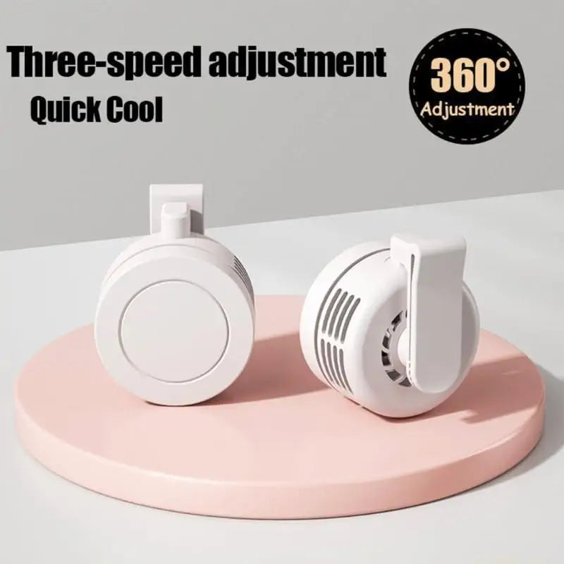 D0AB Small Bladeless Fan Clip On Mini Fan With Clip Small Travel Adjustable 3 Speed Suspended Waist Fan for Outdoor Camping