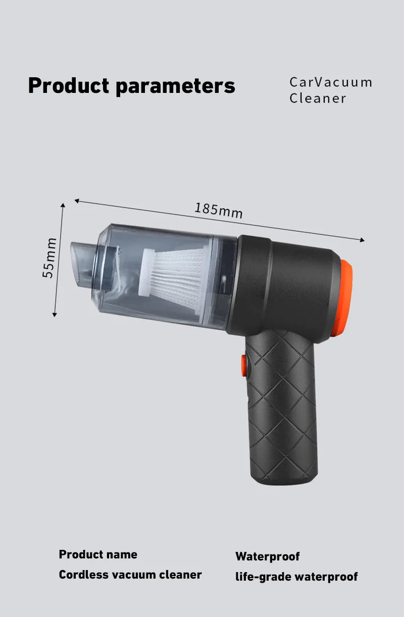 New 690000Pa Wireless Car Vacuum Cleaner 120W 1200mah High-power Vacuum Cordless Handheld Auto Portabale Vacuum Cleaner 2026