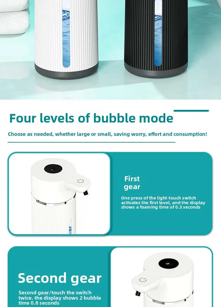 420ML Automatic Soap Dispenser Waterproof IPX6 Touchless Smart Hand Soap Dispenser USB C Rechargeable 1200 MAH Soap Dispenser