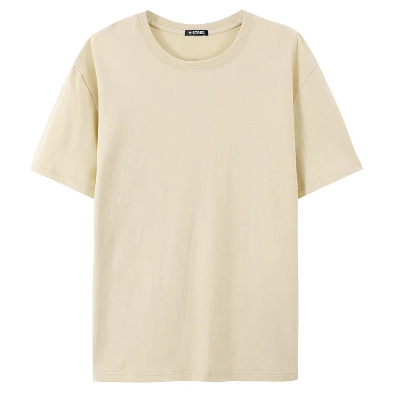 100% Cotton T shirt For Men Women,Short Sleeve Summer Plain Tops,Solid Casual Loose Tee Shirts,High Quality Clothing,7oz 200gsm