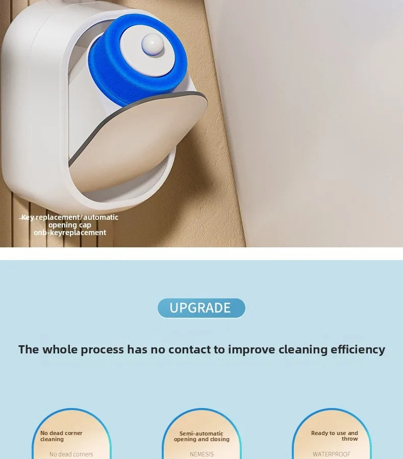 Disposable Toilet Brush with Replaceable Heads - Wall - Mounted No Drill, Perfect for Bathroom & Home Use!