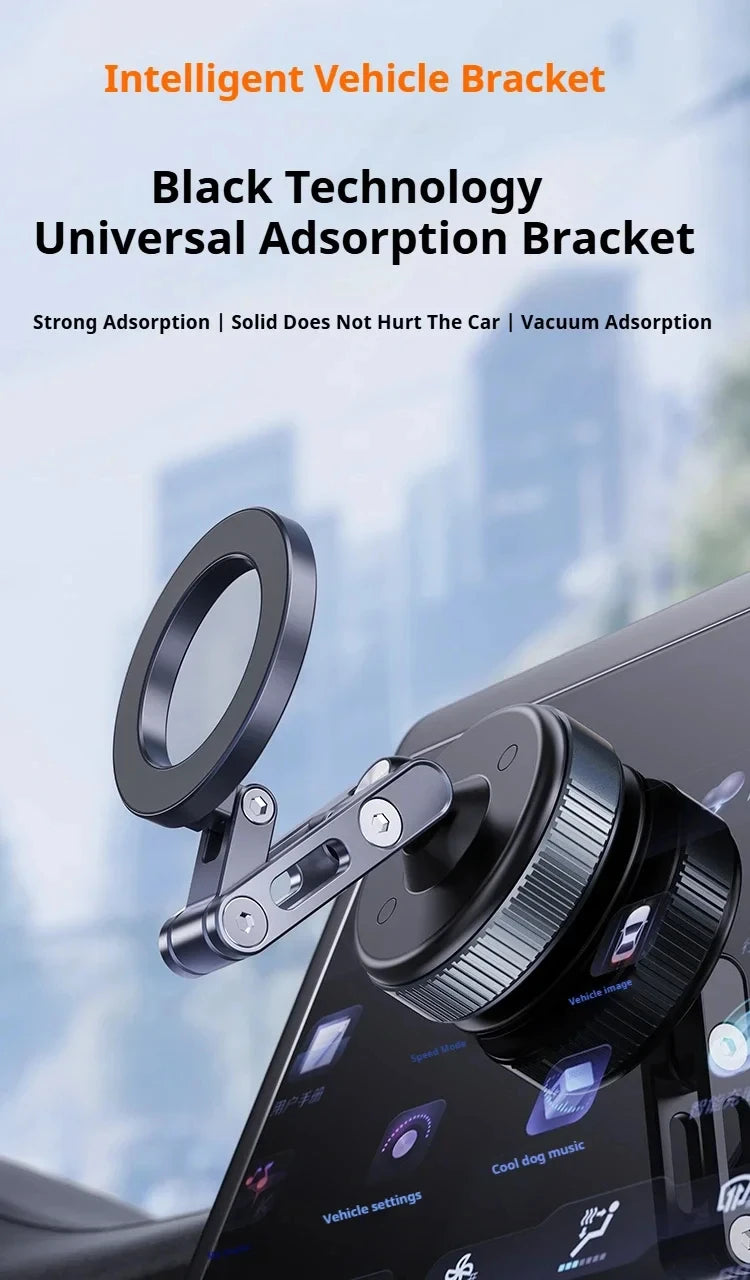 X53 Magnetic Phone Holder Rotating Folding Vacuum Suction Mag Stand For Car Navigation Gym Kitchen Streaming Bracket