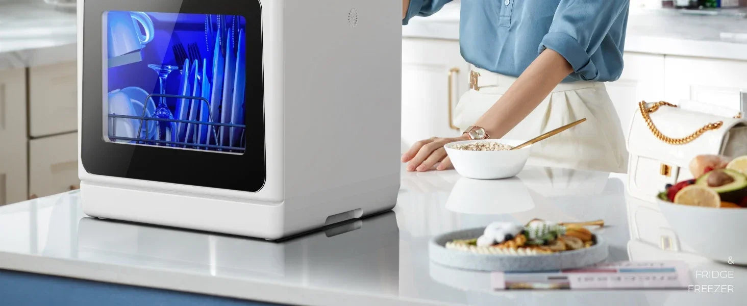 Mini portable dishwasher countertop compact dishwasher, desktop small dishwasher with 5L built-in water tank GN781TB